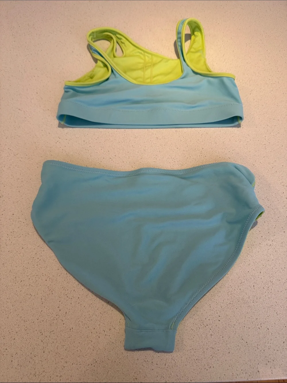 Athleta Girl -  Light Blue & Lime Two-Piece Swim Set